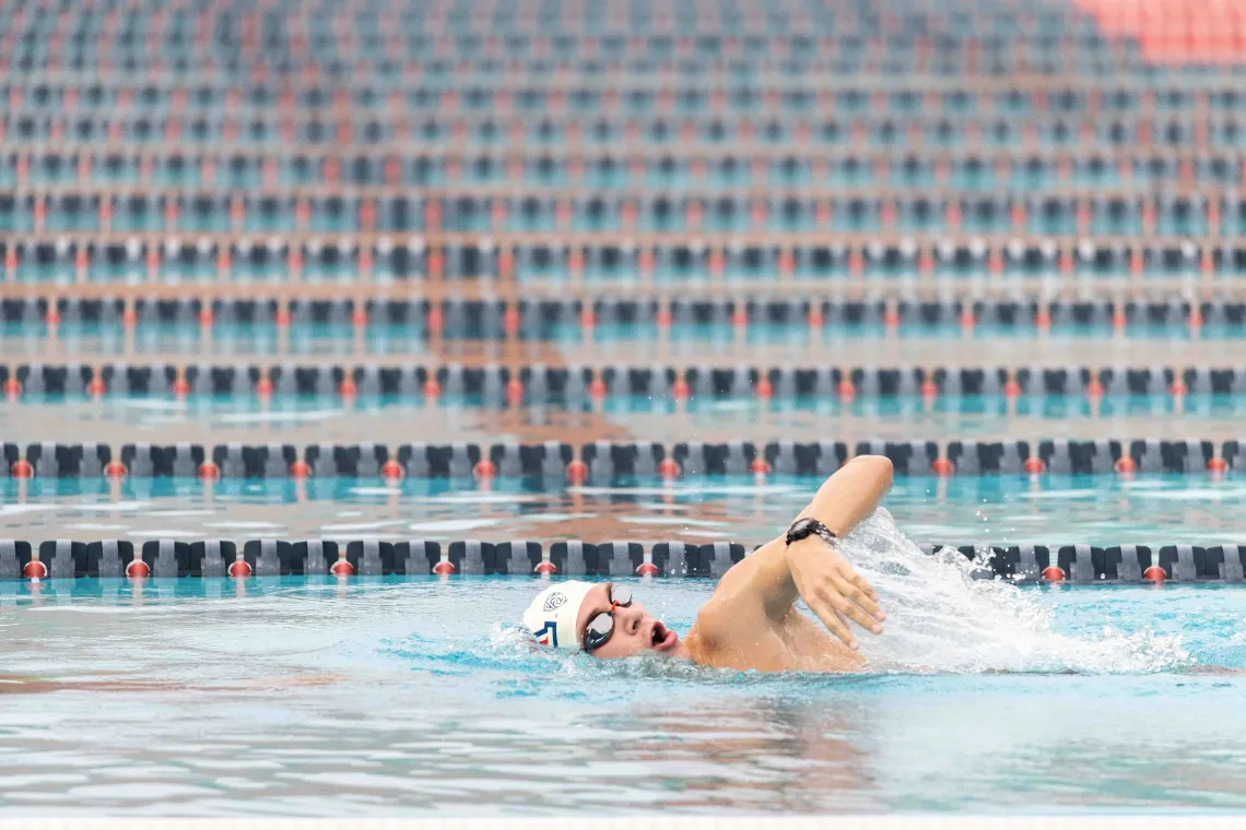 Trawick swims both the freestyle and the backstroke.